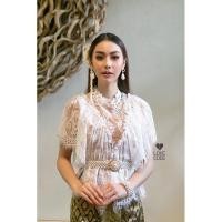 ราคา เสื้อลูกไม้สีขาวใส่กับชุดไทย เสื้อสีขาวฉลุลูกไม้ (22083894883)