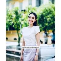 ราคา เสื้อสีขาวใส่งานบุญงานบวช เสื้อลิซ่าผ้าไหมซาติน (23986193768)