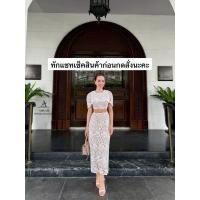 ราคา เดรสลูกไม้แขนกุดบ่าเป็นลูกไม้คลุมไหล่ (42806995677)