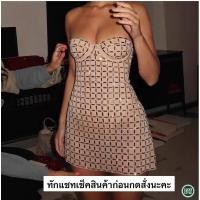ราคา เดรสเกาะอกเลื่อมเพชรกระจกสวยหรู ชุดไปงานสวยโดดเด่น (43400604409)