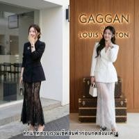 ราคา มินิเดรสสูท กระโปรงลูกไม้ซีทรูยาว ชุดสูทสีขาว ชุดสูทสีดำ ชุดCEO (44179180025)