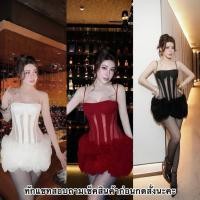 ราคา เดรสสั้นสายเดี่ยวสไตล์เวียดนาม มี3สี ดำ แดง ขาว (43728562171)