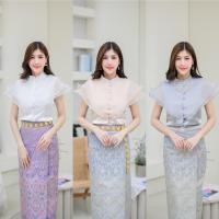 ราคา เสื้อผ้าแก้วระบายชั้น เสื้อประยุกต์ งานบุญงานบวช (21571363949)