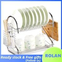 ราคา Rolan Rolan ZJchao ชามมัลติฟังก์ชั่นที่เก็บตะแกรงคว่ำจานสแตนเลสสตีลจานถ้วยผู้ถือตะเกียบสำหรับเคาน์เตอร์ห้องครัว Space Saver 2 ชั้นอบแห้งพร้อมท่อระบายน้ำ (51506858059)