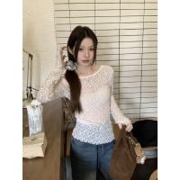 ราคา Love Laugher gir เสื้อแขนยาว ซีทรู แต่งลูกไม้ สไตล์เกาหลี สําหรับผู้หญิง (24913940927)