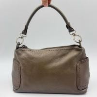 ราคา กระเป๋าสะพายทรงพอช สีเทาน้ำตาล หนังแท้ (56253384557)