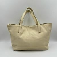 ราคา กระเป๋าหนังแท้สีครีมทรง Tote กระเป๋ามือสอง (55307031014)