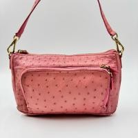 ราคา กระเป๋าสะพาย ทรงพอช หนังนกกระจอกเทศสีชมพู (53952461709)