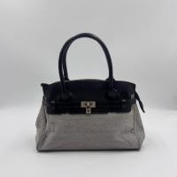 ราคา กระเป๋ามือสอง Canvas Leather Top Handle Bag กระเป๋าผ้าแคนวาสแต่งหนัง กระเป๋าถือผู้หญิง (44756965599)