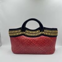 ราคา กระเป๋าถือ สานสีแดง ใบใหญ่ กระเป๋ามือสอง (26743123033)