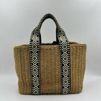 ราคา กระเป๋าสะพาย สานแต่งผ้า กระเป๋ามือสอง (42725749400)