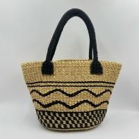 ราคา กระเป๋าโทนธรรมชาติสลับลายดำ กระเป๋ามือสอง (57257419459)
