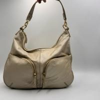 ราคา กระเป๋าหนังแท้ สีครีมอมทอง hobo (55504088650)