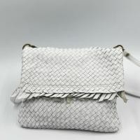 ราคา กระเป๋า crossbody หนังแท้สีขาว งานสานทั้งใบ (40528117643)