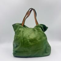 ราคา กระเป๋าหนังแท้สีเขียวทรง Tote หนังนิ่ม (53054918823)