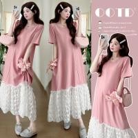ราคา ชุดคลุมท้องลายลูกไม้ สไตล์อ่อนโยนฝรั่งเศส สีชมพู สำหรับฤดูร้อน (52208081817)