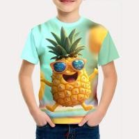 ราคา เด็กชายสบายๆการ์ตูนผลไม้สับปะรด3งพิมพ์เสื้อยืดเด็กกลางแจ้งสบายๆสวมใส่เด็กนุ่ม ที (50855388478)