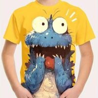 ราคา 3D พิมพ์ลายไดโนเสาร์ Jurassic World เสื้อยืดเด็ก แขนสั้นฤดูร้อนแบบสบาย (28628415973)
