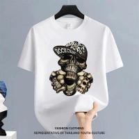ราคา 1304 FASHION ลายการ์ตูน คอกลม ผู้ชาย CASUAL เสื้อยืด NEW YEAR COOL สตรีทแฟชั่น สีขาว ดำ OVERSIZE Christmas (47955504075)