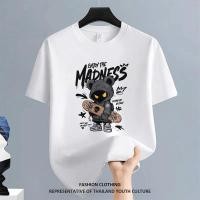 ราคา 1325 เสื้อยืดผู้ชาย สีขาว ดำ COOL ลายการ์ตูน CASUAL Christmas OVERSIZE FASHION สีดําแขนสั้น ผู้ชาย NEW YEAR คอกลม (47405510576)