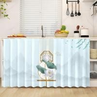 ราคา ม่านตู้ครัว ม่านตู้เสื้อผ้า ม่านเตา ผ้ากำมะหยี่หนา ลายดอกบัว สไตล์จีน ไม่เจาะ รางฟรี (43114366626)