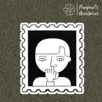 ราคา ร้านในไทยพร้อมส่ง เข็มกลัดลายสแตมป์เด็กผู้ชายขาว ดำ BLACK WHITE BOY STAMP Enamel Brooch Pin (55857804313)