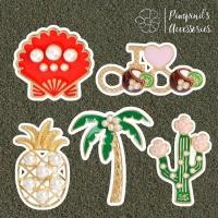ราคา ร้านในไทยพร้อมส่ง เข็มกลัดเซ็ทสัปปะรด ต้นมะพร้าวและกระบองเพชร PINEAPPLE COCONUT CACTUS Enamel Brooch Pin Set (51407567039)