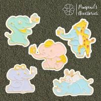 ราคา ร้านในไทยพร้อมส่ง เข็มกลัดเซ็ทช่างภาพช้างน้อย LITTLE ELEPHANT PHOTOGRAPHER Enamel Brooch Pin Set (47107700927)