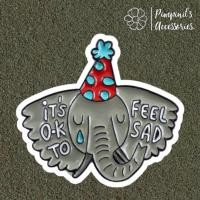 ราคา ร้านในไทยพร้อมส่ง เข็มกลัดลายการ์ตูนช้าง IT S OK TO FEEL SAD ELEPHANT CARTOON Enamel Brooch Pin (46657700866)