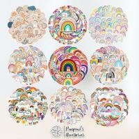 ราคา ร้านในไทยพร้อมส่ง สติ๊กเกอร์กันน้ำลายสายรุ้ง RAINBOW Waterproof Decoration Sticker Set (46357927483)