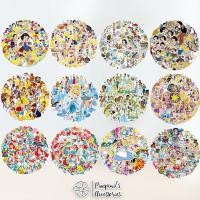 ราคา ร้านในไทยพร้อมส่ง สติ๊กเกอร์กันน้ำลายเจ้าหญิง DISNEY Waterproof Decoration Sticker Set (40179623860)