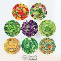 ราคา ร้านในไทยพร้อมส่ง สติ๊กเกอร์กันน้ำลายผักต่างๆ VEGETABLES Waterproof Decoration Sticker Set (40979580357)