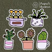 ราคา ร้านในไทยพร้อมส่ง เข็มกลัดเซ็ทต้นทานตะวันและกระบองเพชร SUNFLOWER CACTUS Enamel Brooch Pin Set (29594436904)