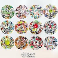 ราคา ร้านในไทยพร้อมส่ง สติ๊กเกอร์กันน้ำลายกีฬาต่างๆ SPORTS Waterproof Decoration Sticker Set (43729580231)