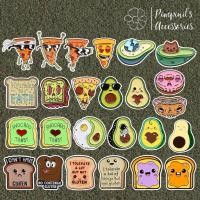 ราคา ร้านในไทยพร้อมส่ง เข็มกลัดเซ็ทพิซซ่า โทสต์และอโวคาโด PIZZA TOAST AVOCADO Enamel Brooch Pin Set (51407732282)