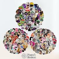 ราคา ร้านในไทยพร้อมส่ง สติ๊กเกอร์กันน้ำลายเจ้าหญิงและวายร้าย PRINCESS VILLAINS Waterproof Sticker Set (45707914084)