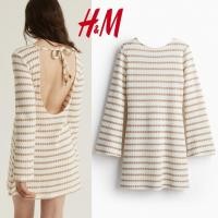 ราคา H M เดรสถักแขนยาวดีไซน์โชว์หลัง (42379193649)