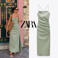 ราคา ZARA ชุดเดรสยาวผ้าลินินผสมงานสวยมาก (44301137890)