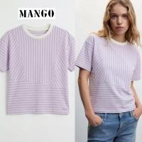 ราคา Mango เสื้อยืดสุดชิค โทนสีม่วงพาสเทล (56407328510)