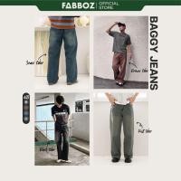 ราคา FABBOZ กางเกงยีนส์ ขายาวทรง BAGGY JEANS กางเกงยีนส์ฟอก (26527398354)