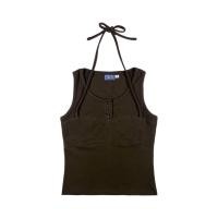 ราคา Toby Brown Pattern Tank Top I เสื้อกล้ามผูกคอ (43779217011)