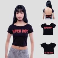 ราคา Backless Short Sleeve Crop Top เบบี้ทีโชว์หลัง (52707106517)