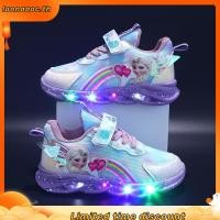 ราคา SUGE รองเท้าเด็กผู้หญิง รองเท้าเอลซ่า LED สีชมพู ร้องเท้าเด็ก (46804516205)