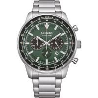 ราคา Citizen Stainless Steel Chronograph Eco Drive Green Dial Men s Watch Ca4500 91X Silver Modern (58006280647)