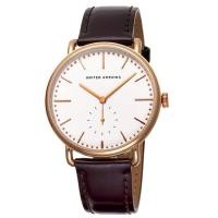 ราคา United Arrows Men s Round Watch Cordovan White Pink Gold Brown UA2705 04 (50306453825)