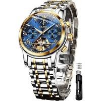 ราคา OLEVS Men s Automatic Mechanical Wristwatch Stylish Watch Father s Day Gift Present Popular Business Luminous Cool Waterproof Fashion Date Calendar Job Hunting Skeleton Dial Blue (50005889608)