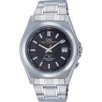 ราคา CITIZEN Q Q Mens Analog Radio Controlled Solar Waterproof Watch with Date Metal Band HG08 202 Black (49056289594)