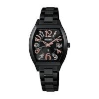 ราคา Seiko Watch LUKIA Happy Collection Solar Radio Black SSQW101 Ladies All Black Lightweight Titanium Tonneau Shape Barrel Shape (48756448473)