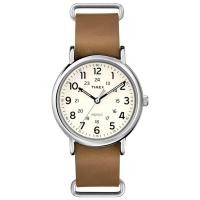 ราคา Timex Weekender Oversized Quartz Brass and Leather Casual Watch Color Brown Model T2P492 (48007429329)