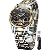 ราคา OLEVS Men s Wristwatch Automatic Mechanical Stylish Watch Father s Day Gift Present Popular Business Luminous Cool Wristwatch Waterproof Fashion Date Calendar Job Hunting Skeleton Black Dial (47155916